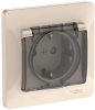 Розетка Systeme Electric Glossa с зазем. со шт. с прозрач. крышкой, 16А, IP44, в сборе, быстрозажим. клем., БЕЖЕВЫЙ GSL000248S