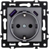 Розетка штепсельная SCHUKO 16A/250 В с USB A+C 20W, серый Kollinger Asthetik AS-016GY