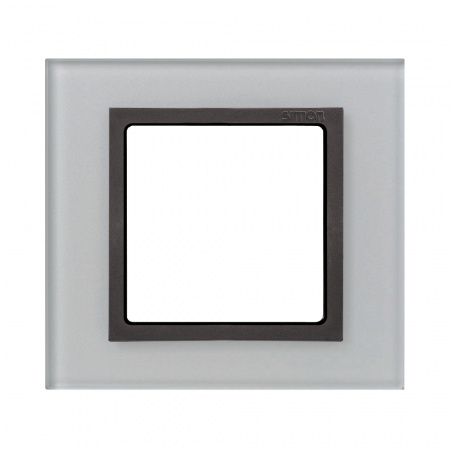 Рамка 1-пост Серый (стекло)-Графит Simon 82 82817-35