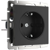 Розетка с заземлением черный матовый Werkel Встраиваемые механизмы черные W1171008