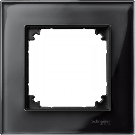 Рамка 1-постовая стеклянная Schneider Electric M-Elegance Merten Systeme M, черный оникс MTN404103