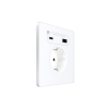Розетка С/У с ЗК и зар.устр.USB А+С 20Вт (250В, 16А, защ.шторки), Арктический лед Systeme Electric Infinity (FSE000132)