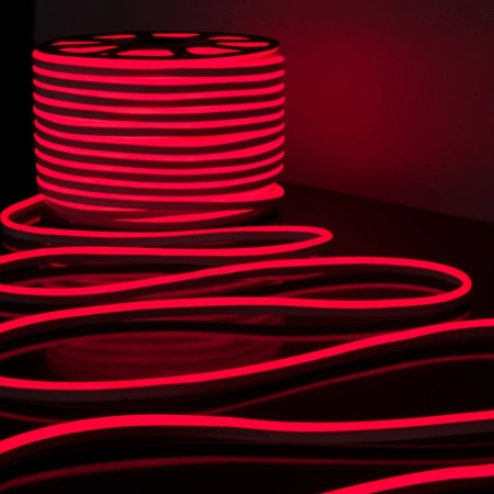 Светодиодный гибкий неон 220 В 9.6 Вт/м 120 Led/м 2835 IP67, односторонний красный, 50 м Elektrostandard Гибкий неон 220V 9,6W 120Led 2835 IP67 односторонний красный, 50м
