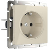 Розетка с заземлением, безвинтовой зажим слоновая кость Werkel Встраиваемые механизмы слоновая кость W1171303