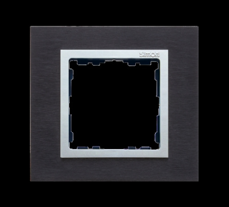 Рамка 1-пост Сталь черная (металл)-Алюминий Simon 82 82917-38