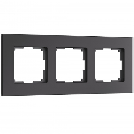 Рамка из стекла на 3 поста Werkel Senso черный soft-touch W0033108