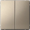 Двухклавишный выключатель Systeme Electric ArtGallery сх.5, 10АХ, шампань GAL000551