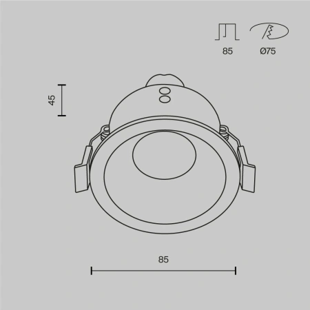 Светильник встраиваемый Maytoni Zoom DL032-2-01W-1(N)