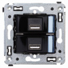 USB зарядка2 порта тип А 2100х2 mA черная DKC Avanti 4402543