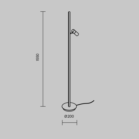 Торшер светодиодный Maytoni Thin MOD395FL-L28BS3K