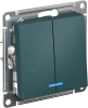 Выключатель 2-клавишный Systeme Electric AtlasDesign с подсветкой, сх.5а, 10АХ, мех., быстрозажим. клем., ИЗУМРУД ATN000853S