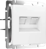 Розетка двойная Ethernet RJ-45 белый матовый Werkel Встраиваемые механизмы белые матовые W1181161