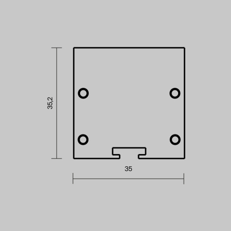 Комплект заглушек (для профиля 35×35) 2 шт., Maytoni ALM-3535BT-B-EC 642038