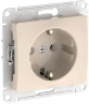 Розетка Systeme Electric Glossa с заземлением без шторок, 16А, мех., быстрозажим. клем., БЕЖЕВЫЙ GSL000243S