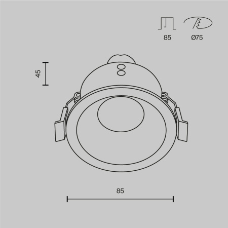 Светильник встраиваемый Maytoni Zoom DL032-2-01W-1(N)