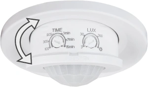 Инфракрасный датчик движения 8м 1200W 360° IP20 Elektrostandard SNS-M-12 белый