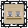 Розетка двойная Ethernet RJ45 Cat.6, золотой Kollinger Asthetik AS-018GD