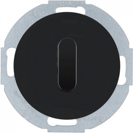 Проходной (двух клавишный) выключатель 387500 | 10012045 Berker серия R CLASSIC черный пластик