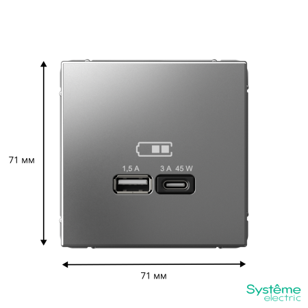 GAL000929 Systeme Electric Schneider Electric ArtGallery цвет сталь