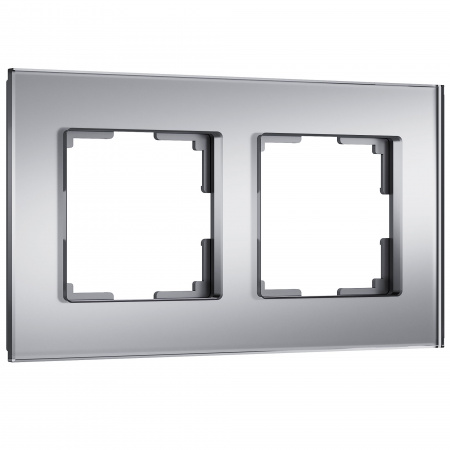 Рамка из стекла на 2 поста Werkel Senso серебряный soft-touch W0023106