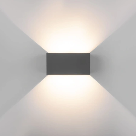 Уличный настенный светодиодный светильник с лучами WINNER DOUBLE LED IP54 Elektrostandard 35137/W серый