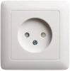 Розетка без заземления со шторками 10А Systeme Electric Hit, БЕЛЫЙ RS10-135-B